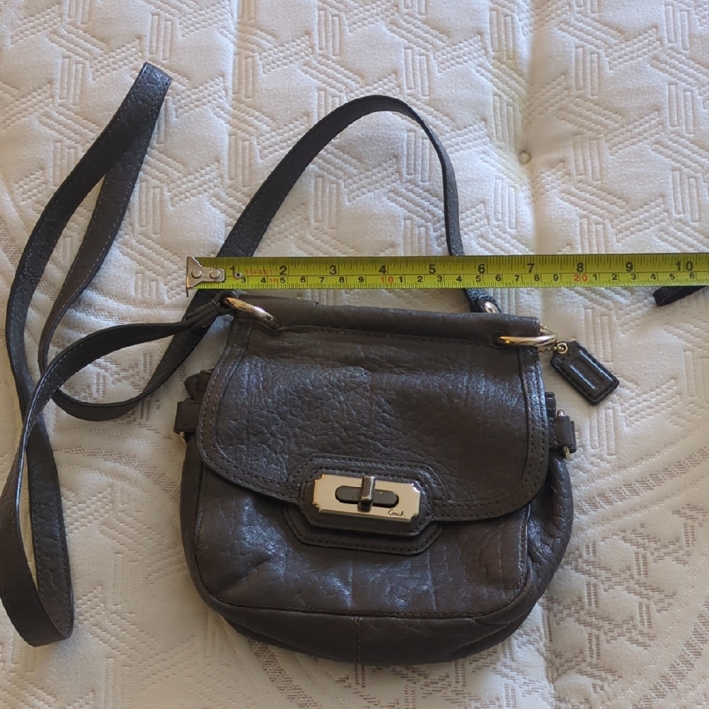 **Repaired*  Coach Chelsea Gray Leather Mini Crossbody Bag. ** See Pictures*